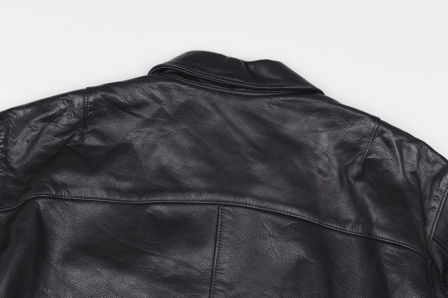 * Classic Mauritius Men Oversize Black Leather Bomber Jacket, riri Zipper, Size M, Excellent 10/10