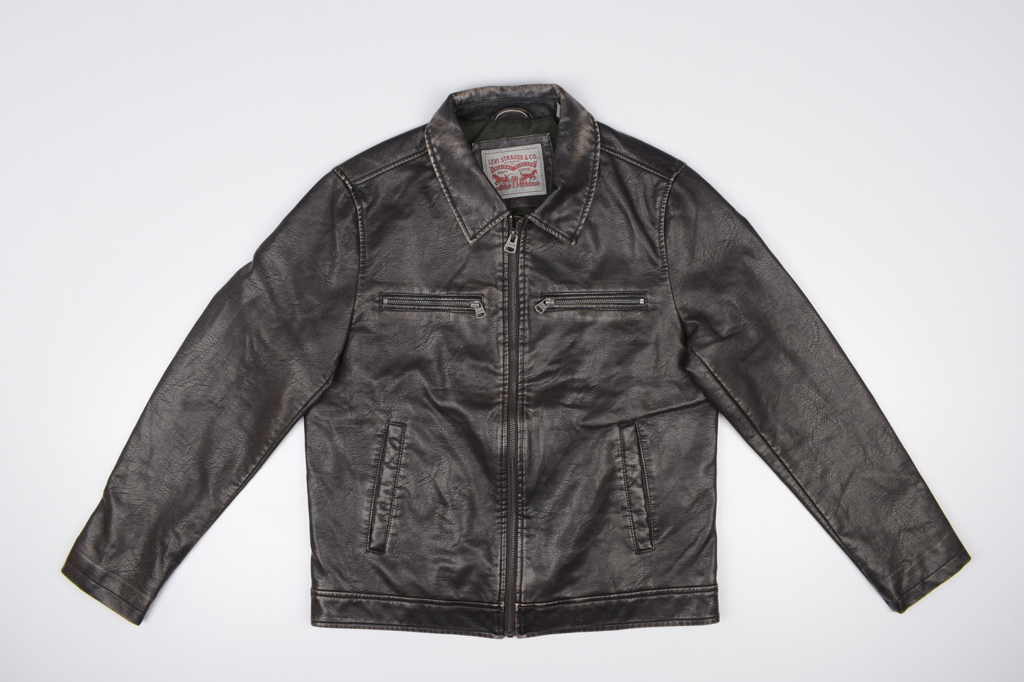 * Levi's Men's Faux Leather Motorcycle Jacket, Size M, V.Good 8/10