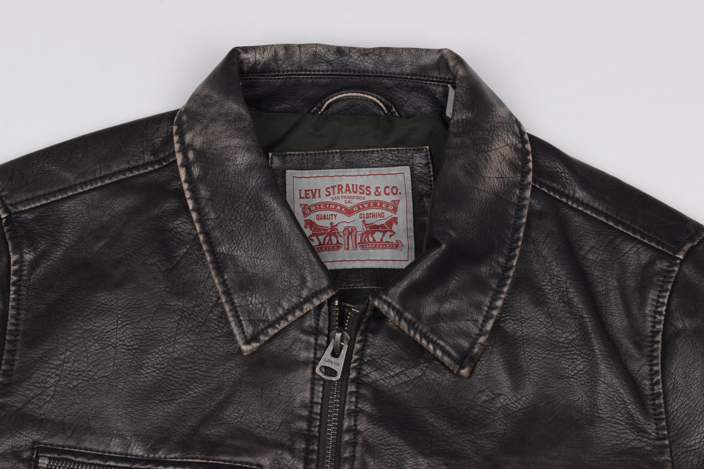 * Levi's Men's Faux Leather Motorcycle Jacket, Size M, V.Good 8/10