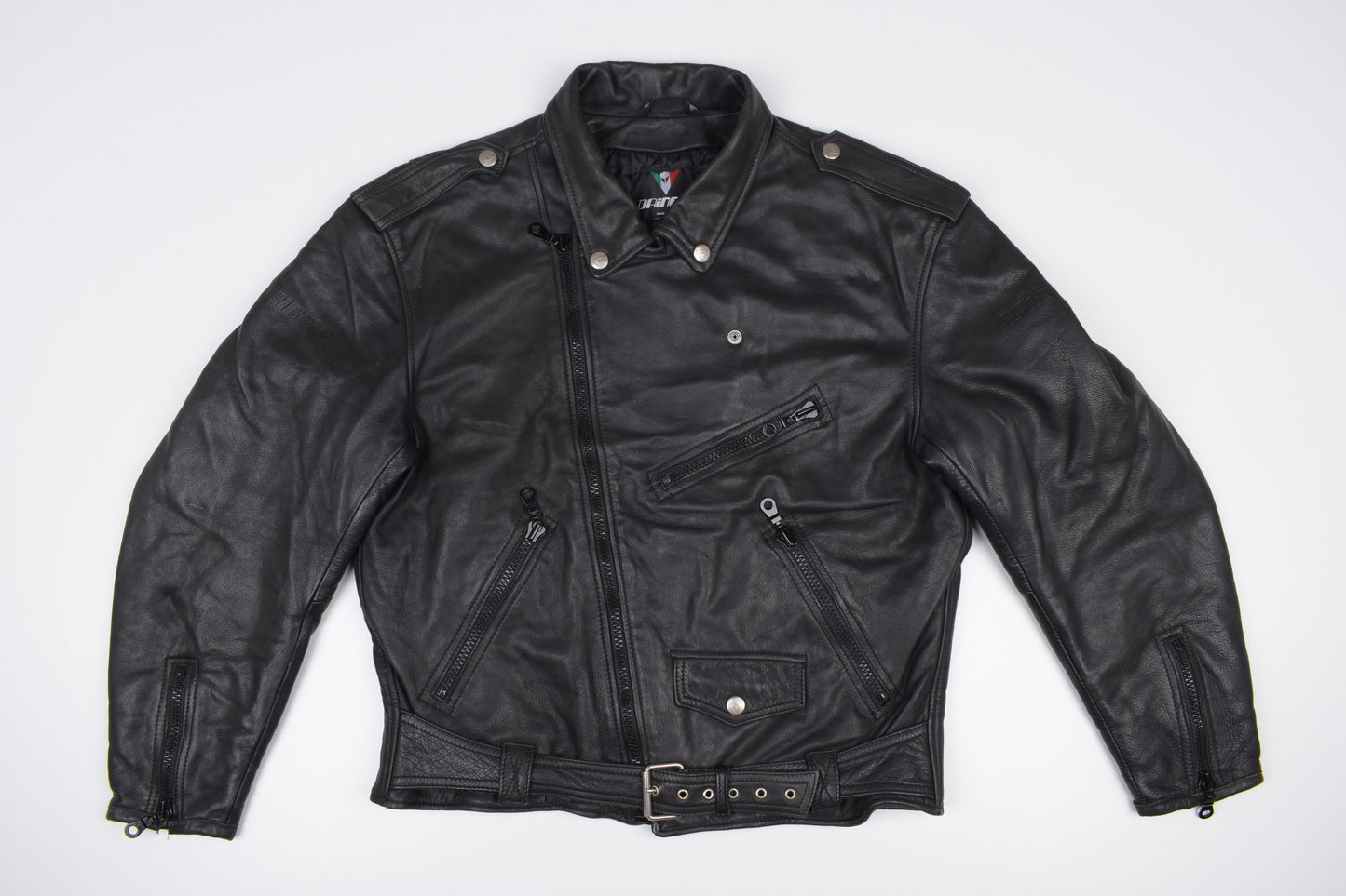 * Dainese Biker Men Black Leather Jacket, Made in Italy, Size 54, Excellent 9/10