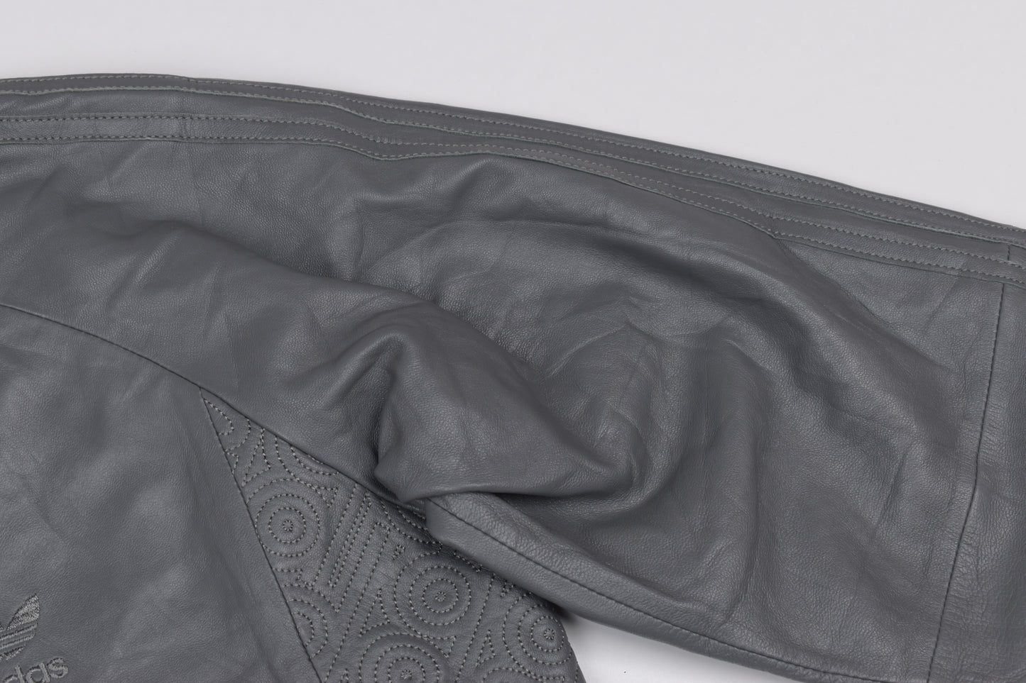* Adidas Leather Gray Track Jacket, Size 50 M, Excellent 10/10