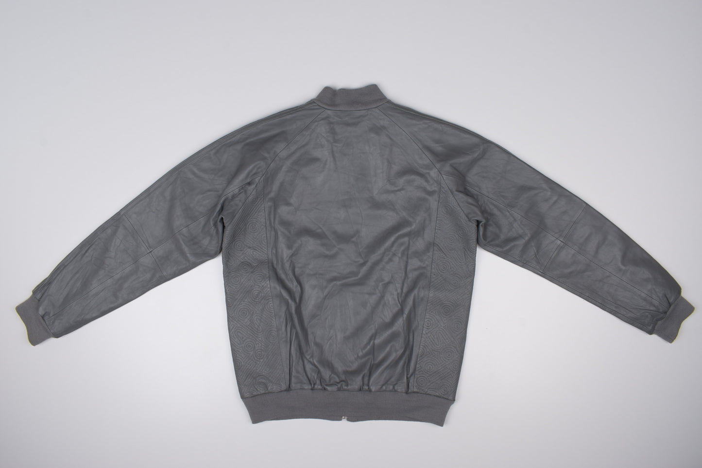 * Adidas Leather Gray Track Jacket, Size 50 M, Excellent 10/10