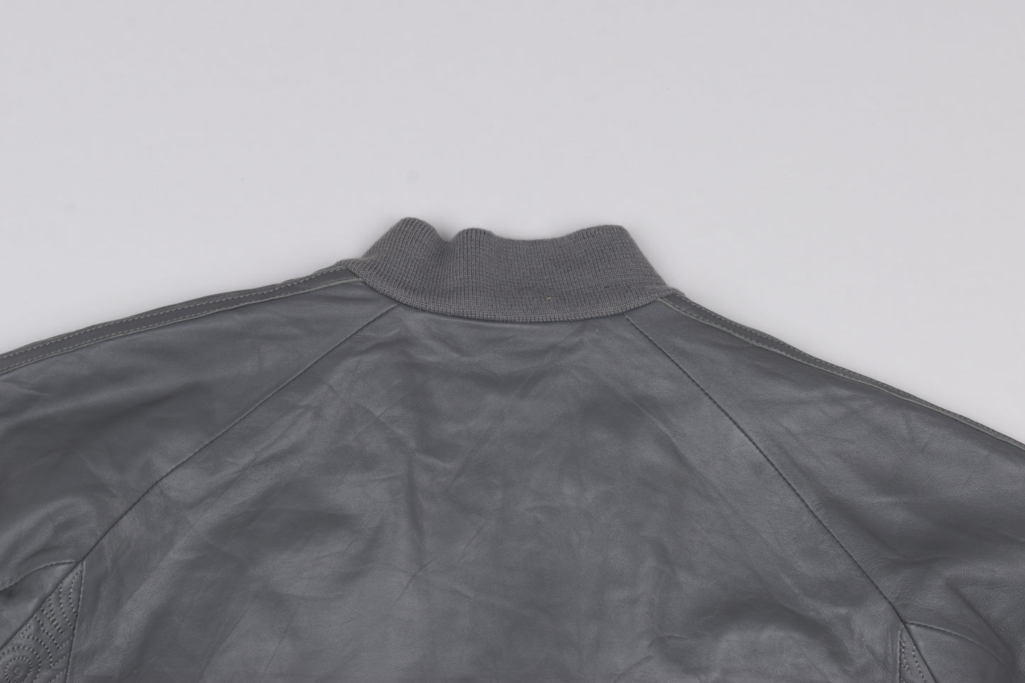 * Adidas Leather Gray Track Jacket, Size 50 M, Excellent 10/10