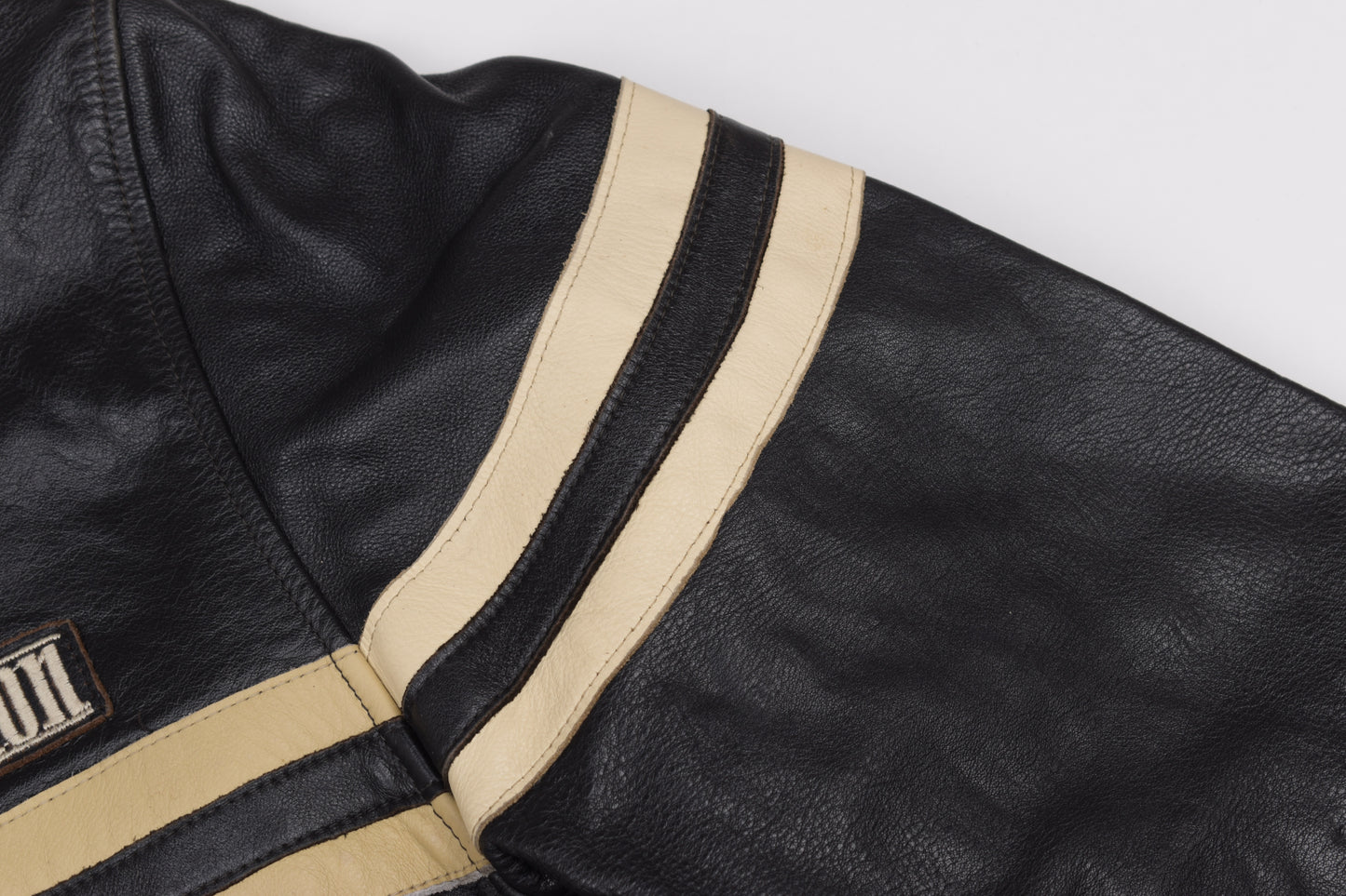 * Vintage Chevignon Motorcycle Black Leather Jacket, Size XXL, V.Good 8/10