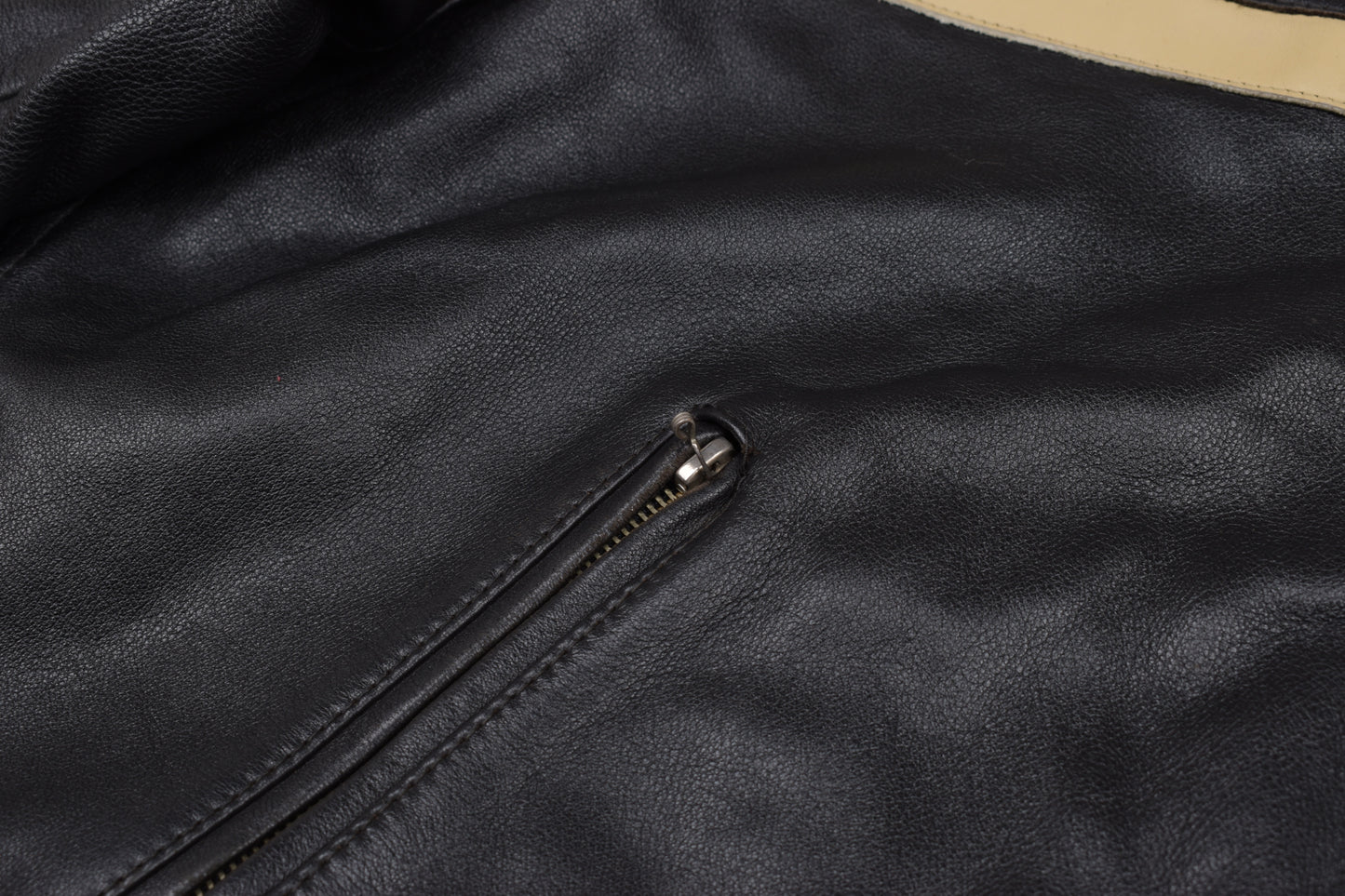 * Vintage Chevignon Motorcycle Black Leather Jacket, Size XXL, V.Good 8/10