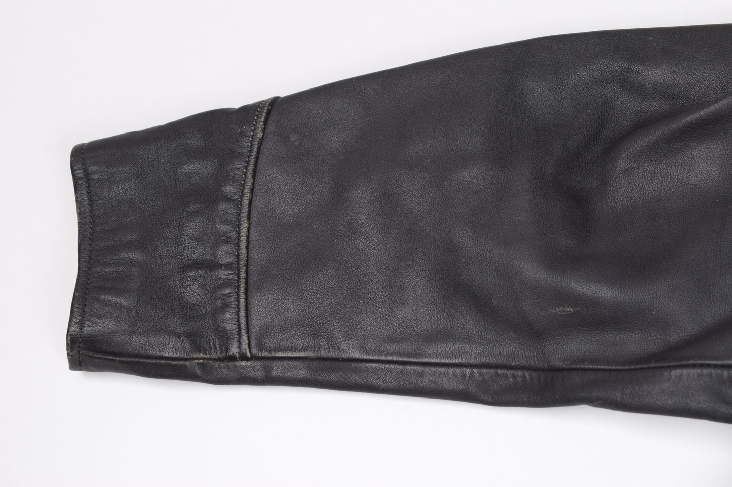 Vintage Harley Davidson Black Distressed Leather Motorcycle Jacket Made in USA, Size XL, V.Good 8/10 *