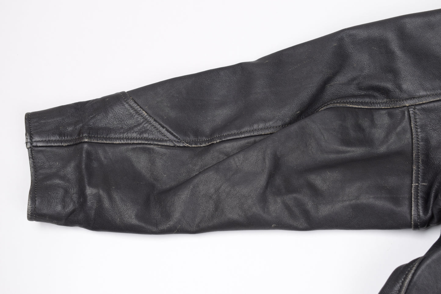 Vintage Harley Davidson Black Distressed Leather Motorcycle Jacket Made in USA, Size XL, V.Good 8/10 *