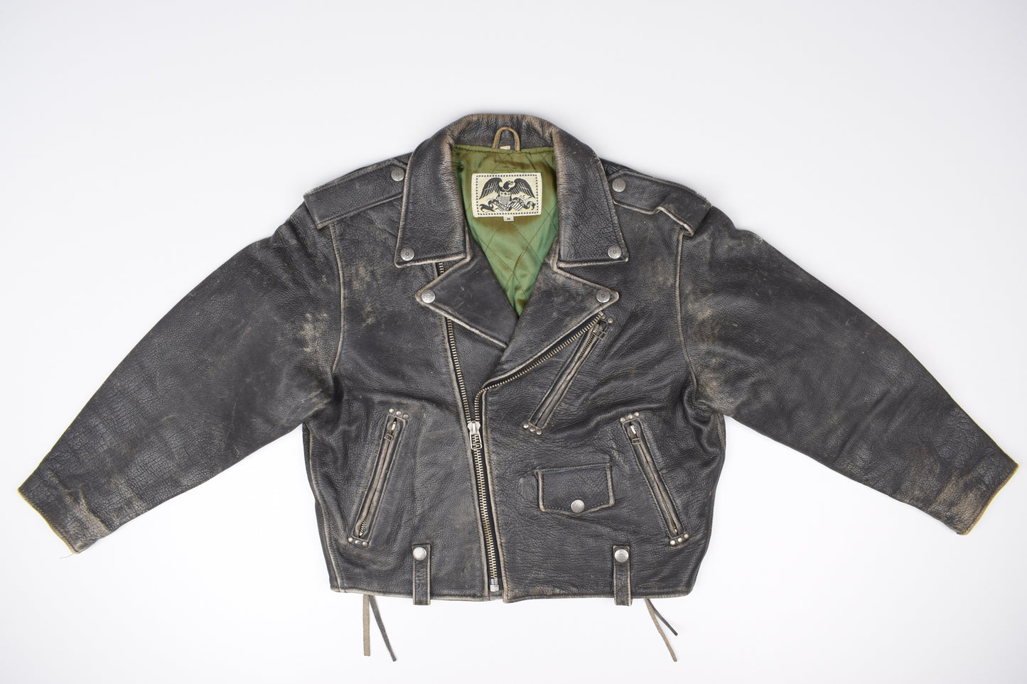 Vintage Avirex USA Biker Leather Jacket, size M, V.Good 8/10 *