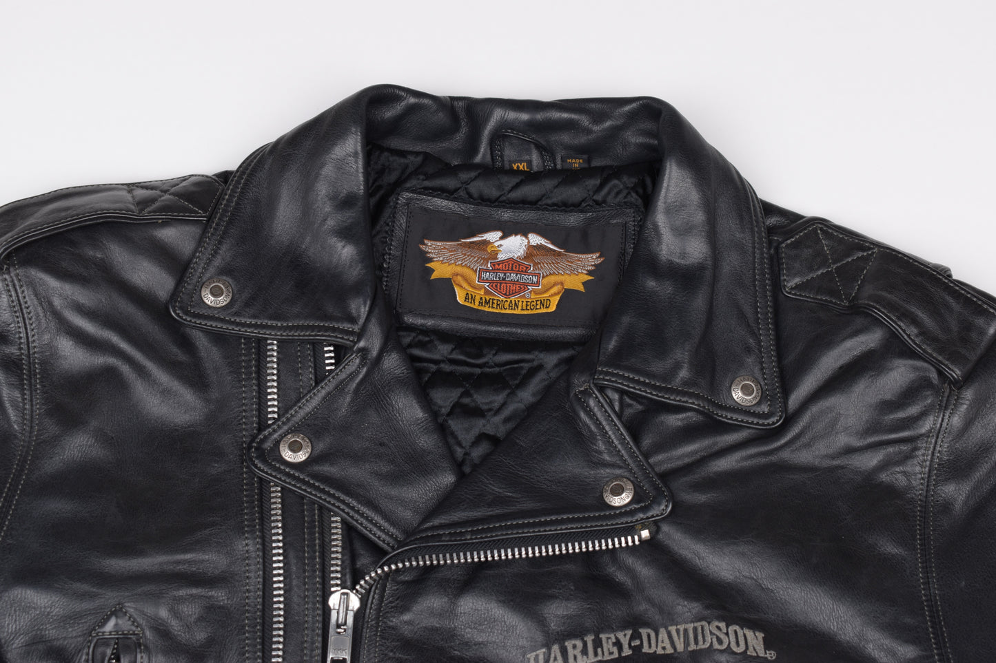 * Harley Davidson Mens Riding Motorbike Biker Black Leather Jacket, Size XXL, V.Good 8/10