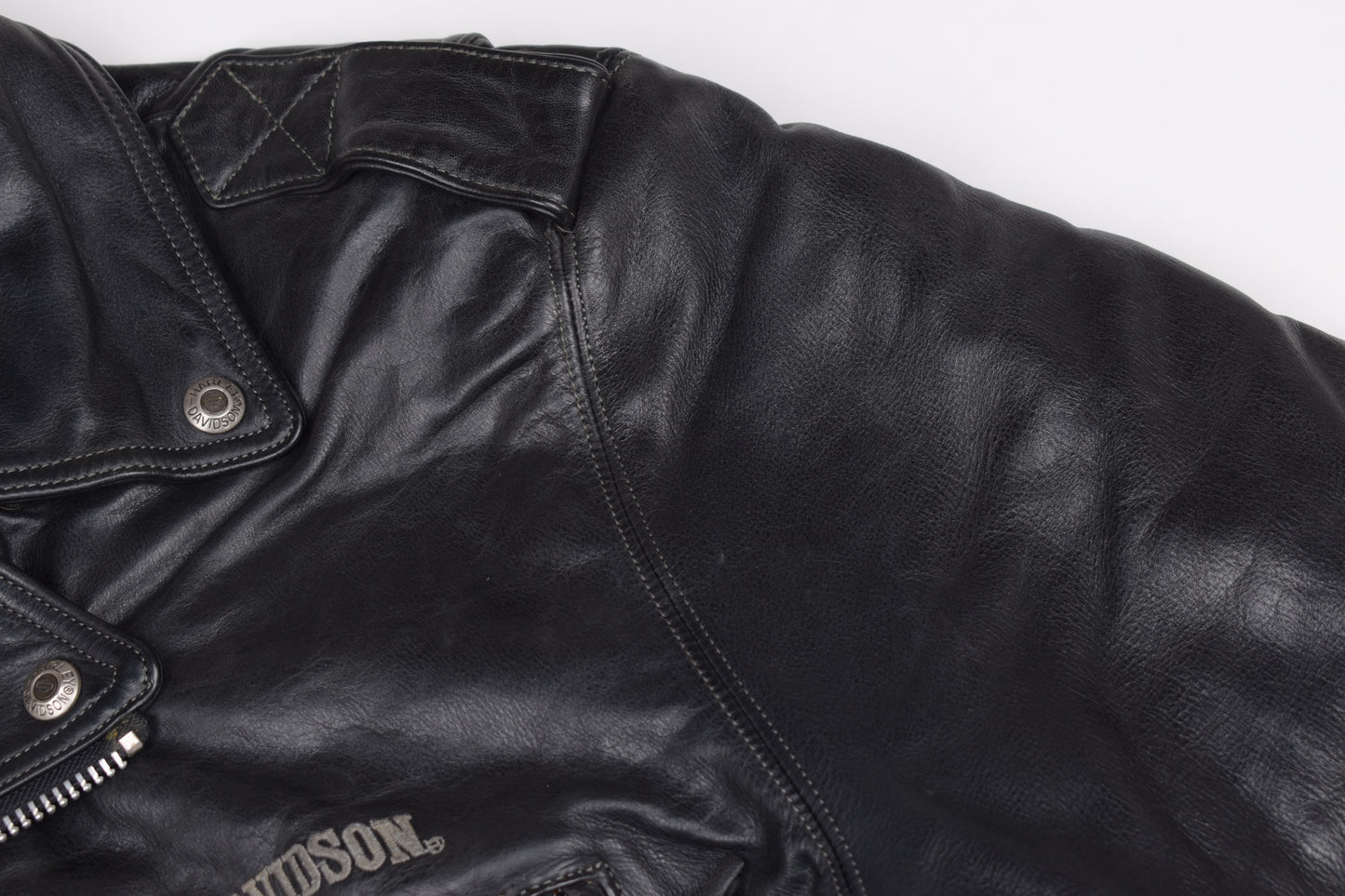 * Harley Davidson Mens Riding Motorbike Biker Black Leather Jacket, Size XXL, V.Good 8/10
