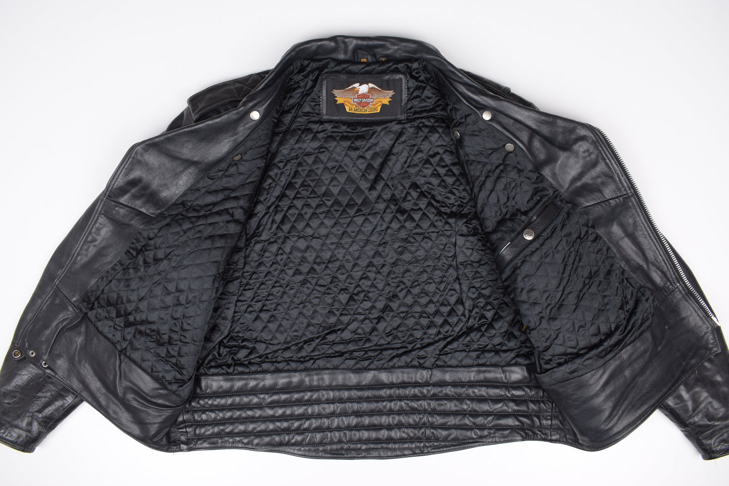 * Harley Davidson Mens Riding Motorbike Biker Black Leather Jacket, Size XXL, V.Good 8/10