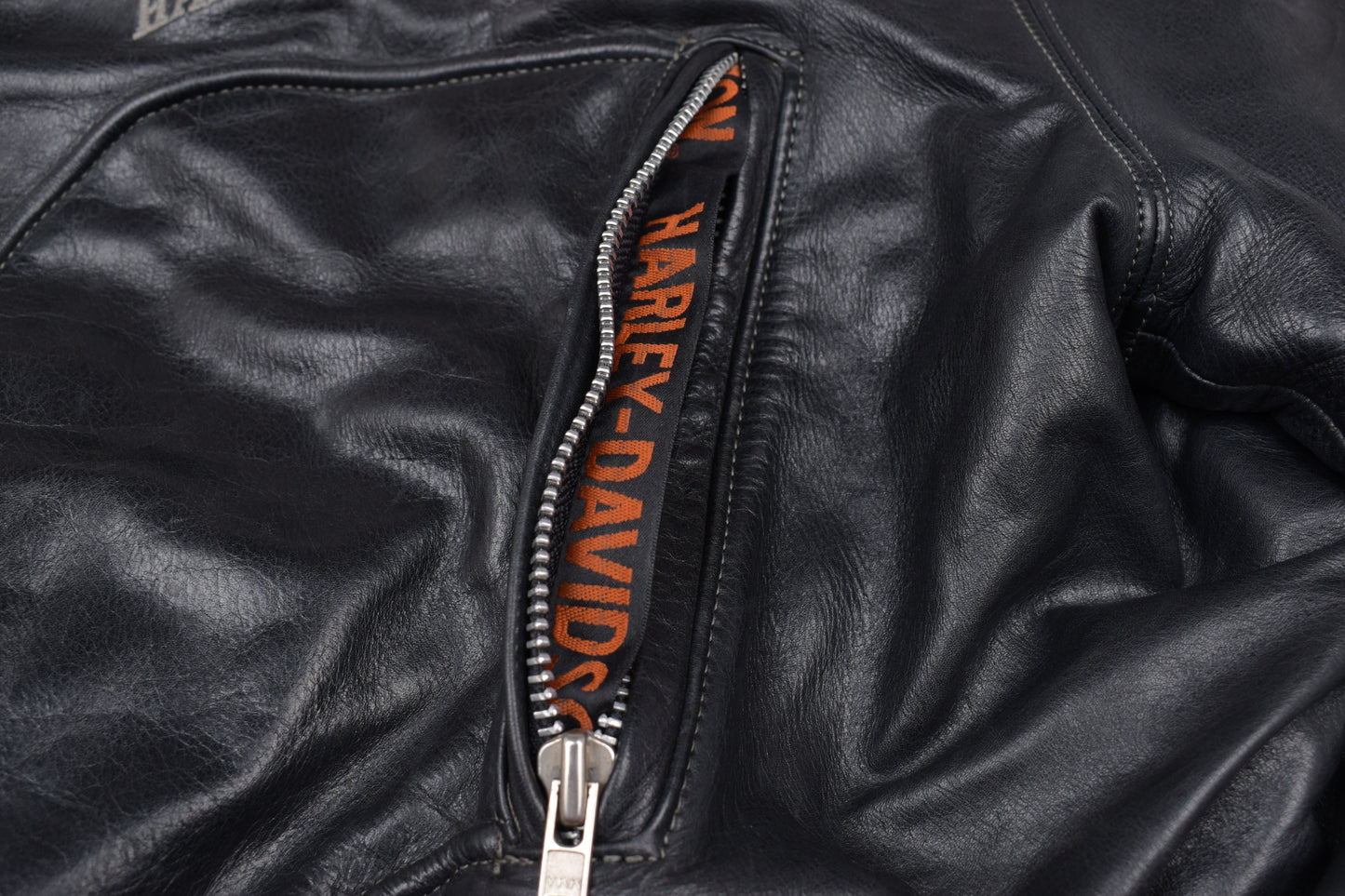 * Harley Davidson Mens Riding Motorbike Biker Black Leather Jacket, Size XXL, V.Good 8/10