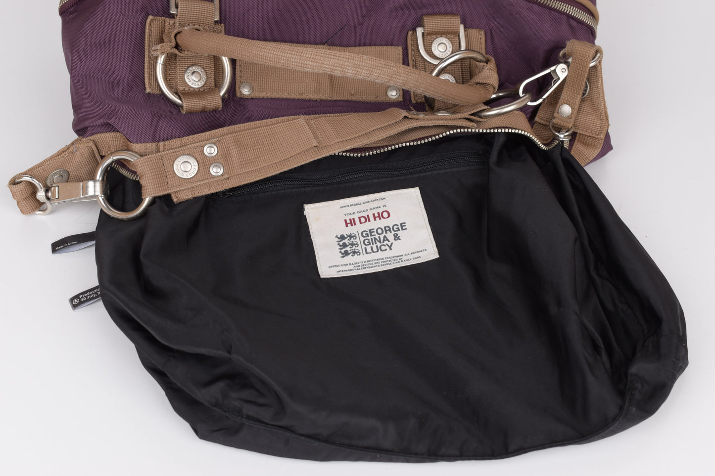 * George Gina & Lucy "Hi Di Ho" Purpule HandBag 31x21cm V.Good 8/10