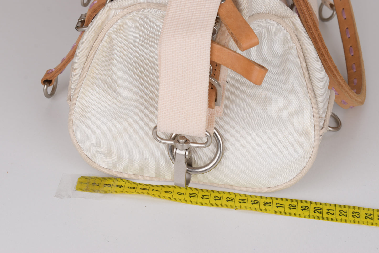 * George Gina & Lucy "Cortina Deluxe" Polyster and Leather White Shoulder Bag 37x25cm Excellent 9/10 *