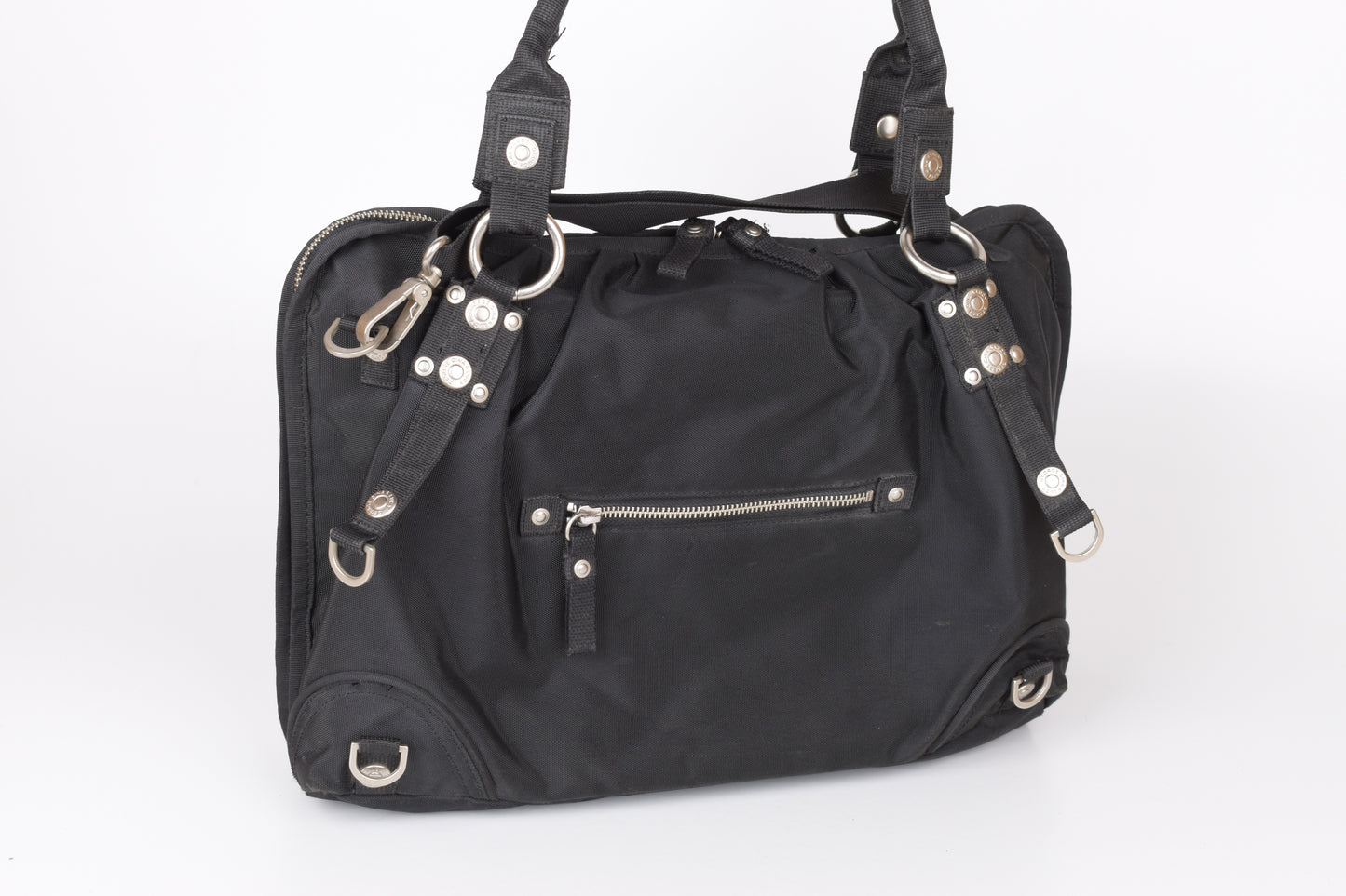* George Gina & Lucy "Sexy Strappy" Black Shoulder Bag 40x29cm V.Good 7/10 *