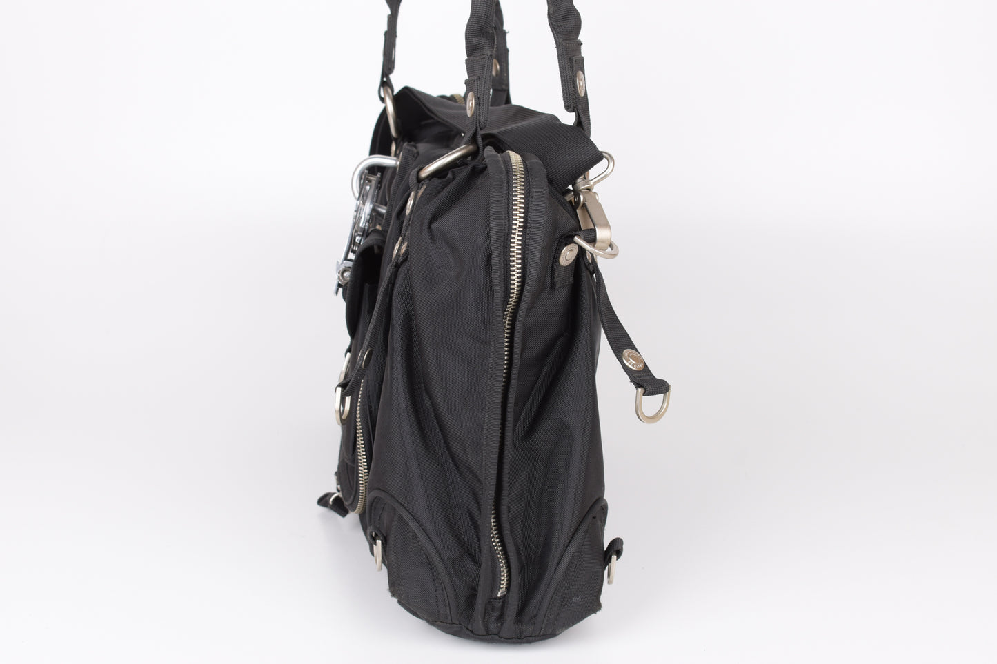 * George Gina & Lucy "Sexy Strappy" Black Shoulder Bag 40x29cm V.Good 7/10 *