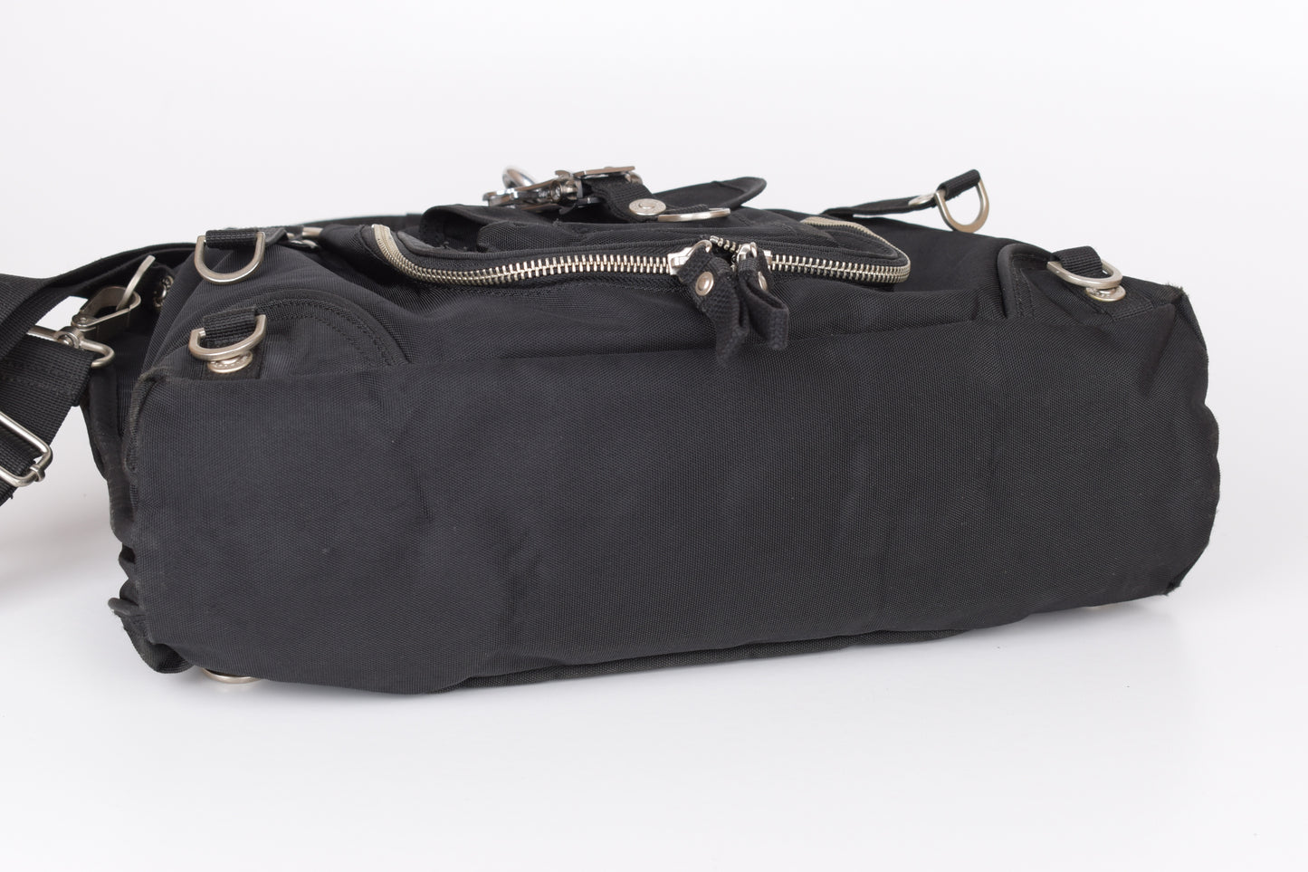 * George Gina & Lucy "Sexy Strappy" Black Shoulder Bag 40x29cm V.Good 7/10 *