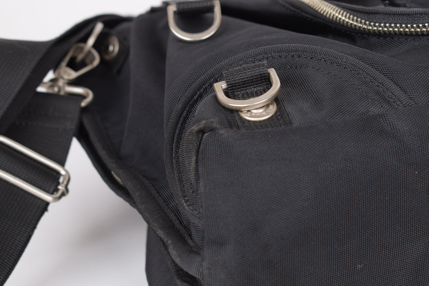 * George Gina & Lucy "Sexy Strappy" Black Shoulder Bag 40x29cm V.Good 7/10 *