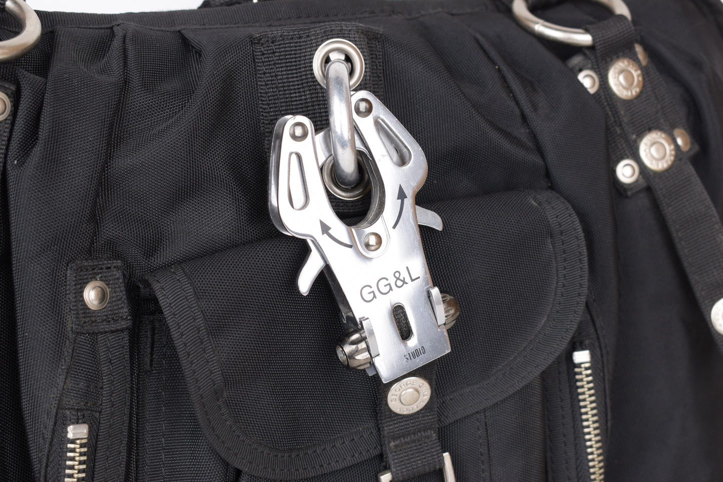 * George Gina & Lucy "Sexy Strappy" Black Shoulder Bag 40x29cm V.Good 7/10 *