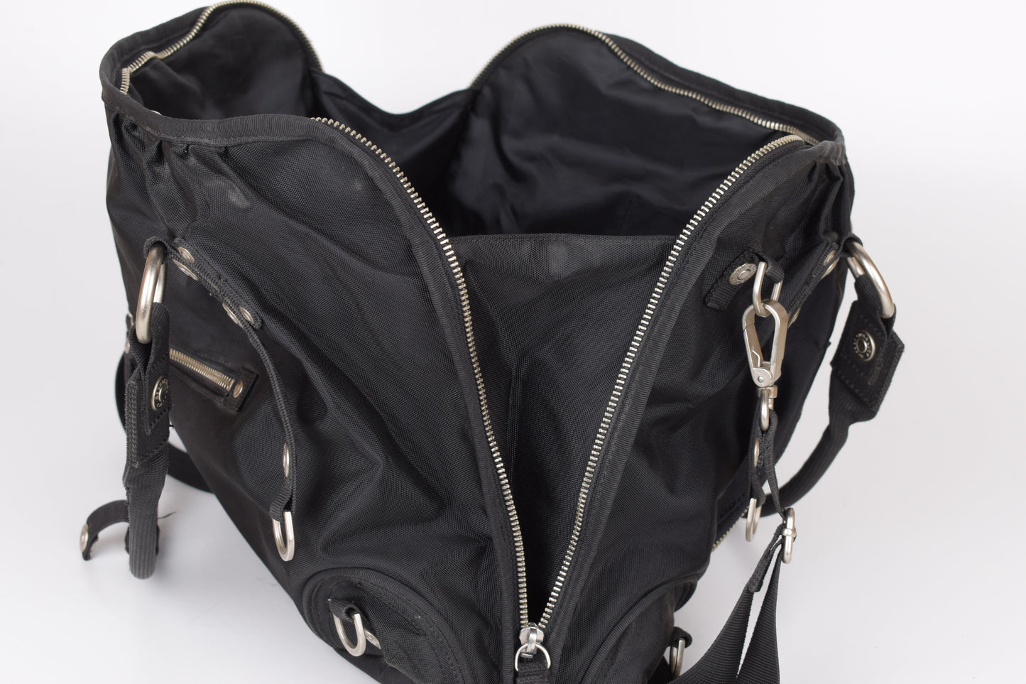 * George Gina & Lucy "Sexy Strappy" Black Shoulder Bag 40x29cm V.Good 7/10 *
