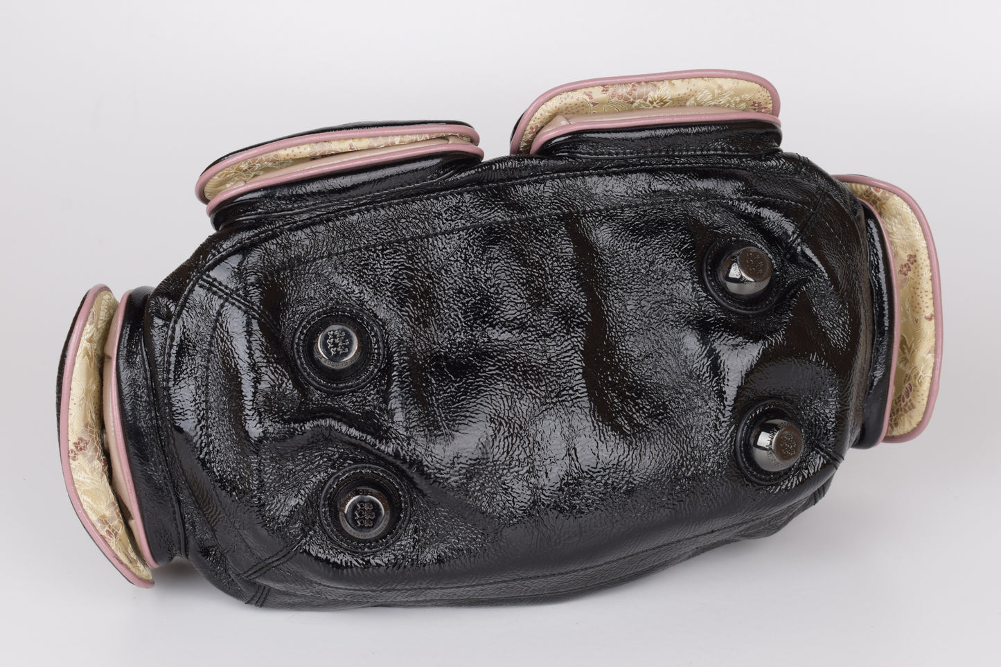 * George Gina & Lucy Black and Pink Leather Handbag 38x22cm Excellent 10/10