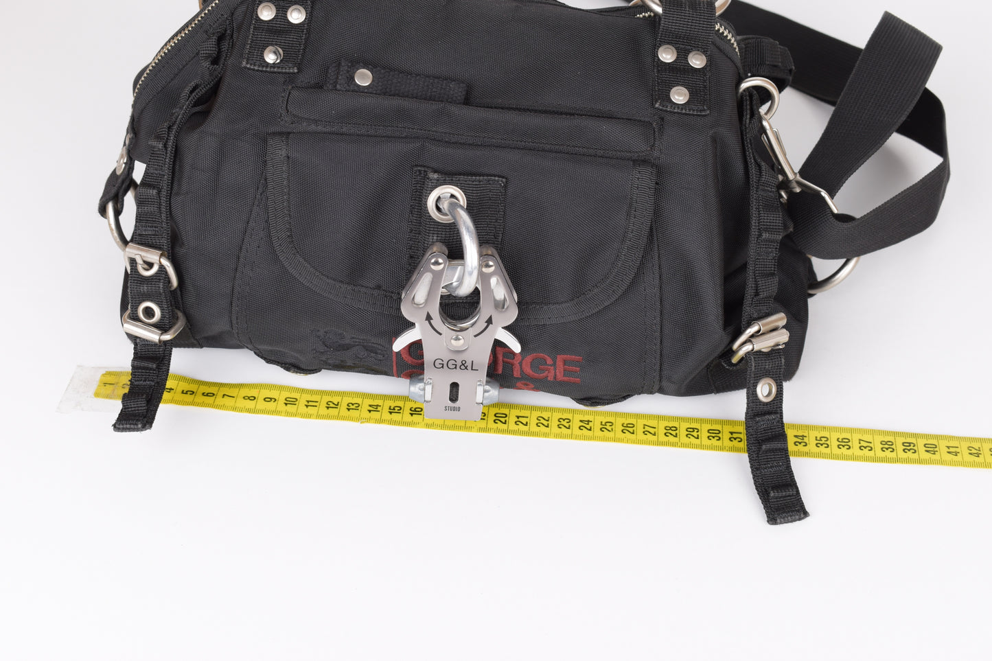 * George Gina & Lucy "Paradise Angel" Black Shoulder Bag 34x19cm V.Good 8/10