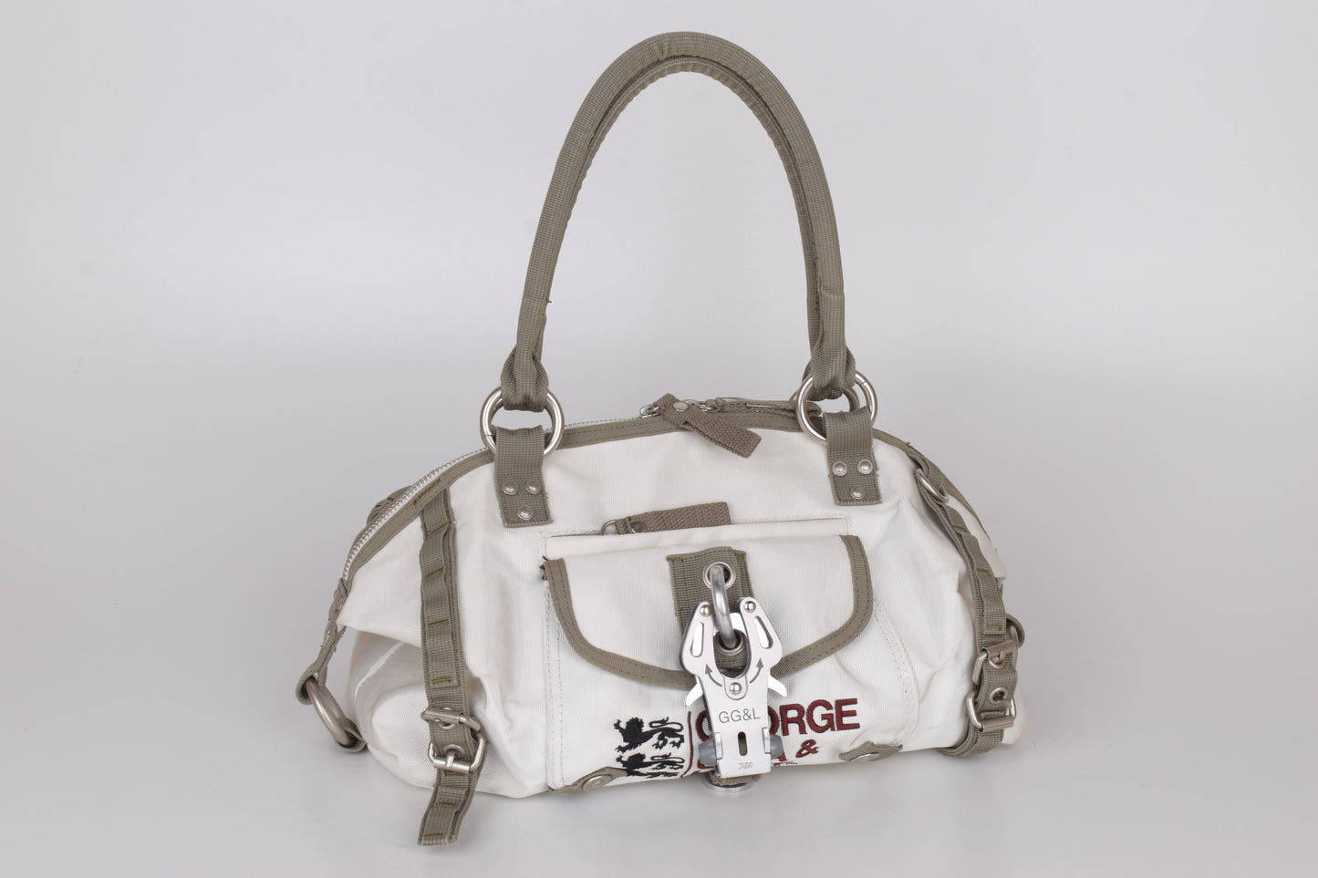 * George Gina & Lucy "Paradise Angel" White Shoulder Bag 34x19cm Excellent 9/10