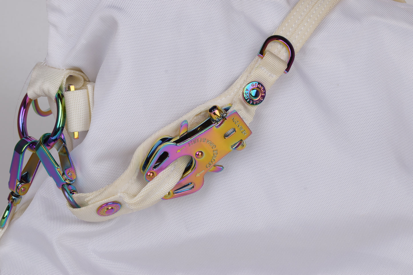 * George Gina & Lucy "100 Peaches" White Shoulder Bag 33x35cm Excellent 10/10