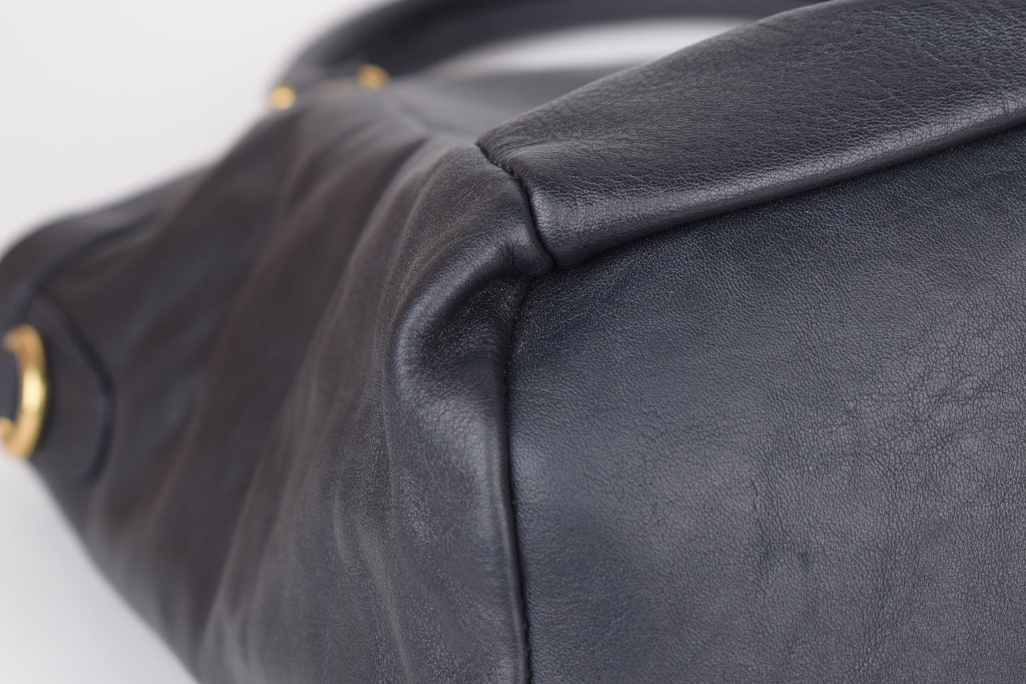 * McGregor Navy Blue Leather Women Large Handbag 38x32cm Excellent 9/10