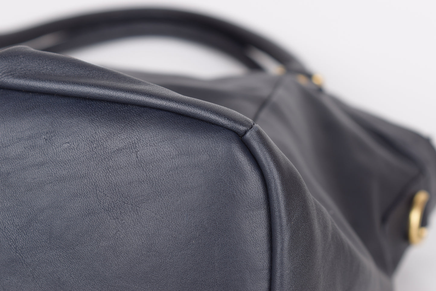 * McGregor Navy Blue Leather Women Large Handbag 38x32cm Excellent 9/10