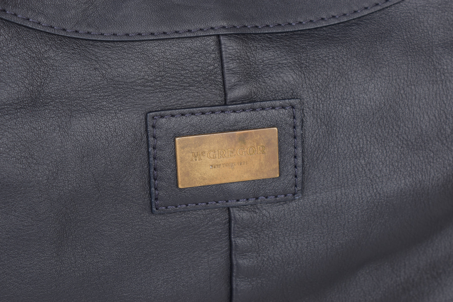* McGregor Navy Blue Leather Women Large Handbag 38x32cm Excellent 9/10