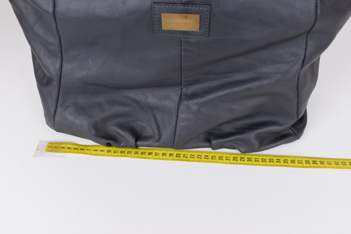 * McGregor Navy Blue Leather Women Large Handbag 38x32cm Excellent 9/10
