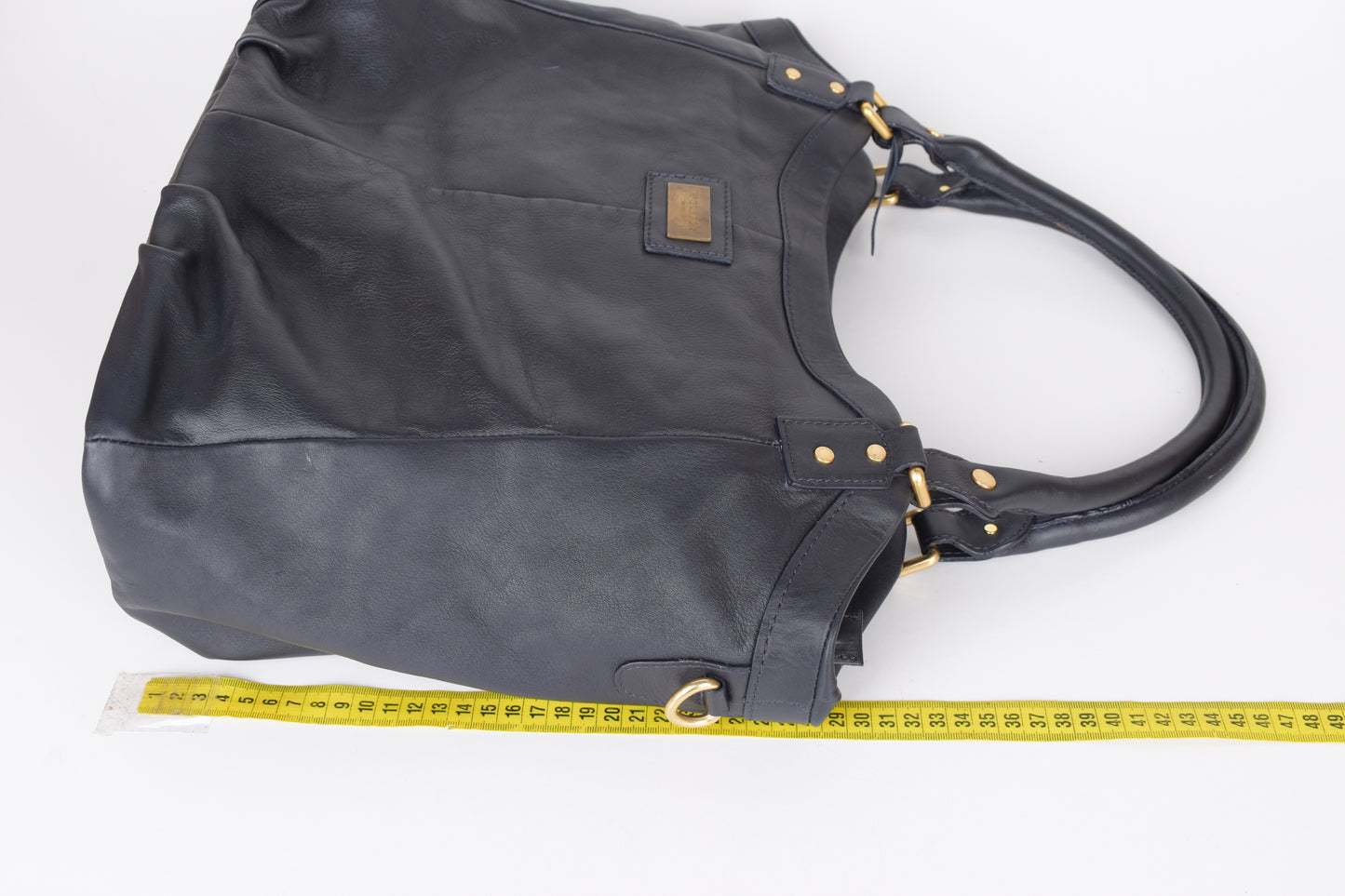 * McGregor Navy Blue Leather Women Large Handbag 38x32cm Excellent 9/10