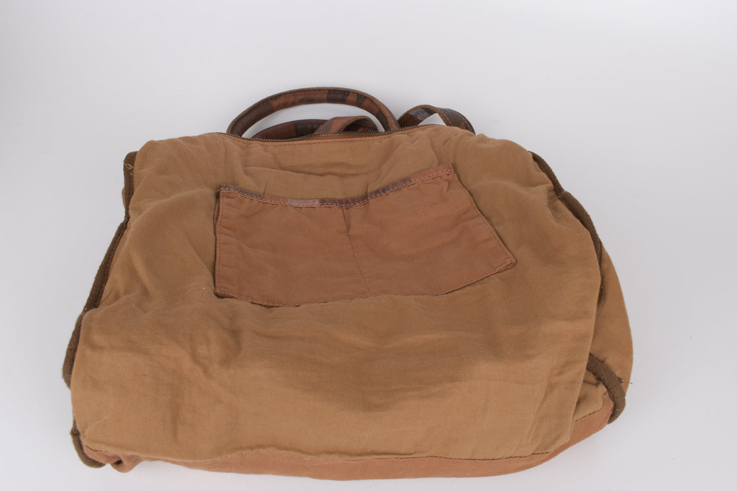 * IKKS Leather Brown Camo Shoulder Bag, 37x29cm Excellent 9/10