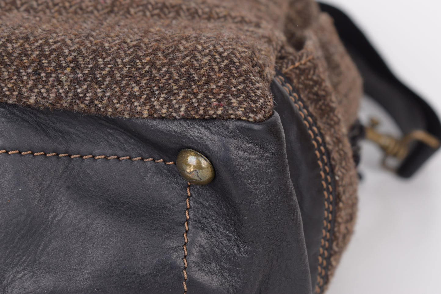 * Campomaggi Cotton And Leather Brown and Black Messenger Bag, 40x35cm, Excellent 9/10