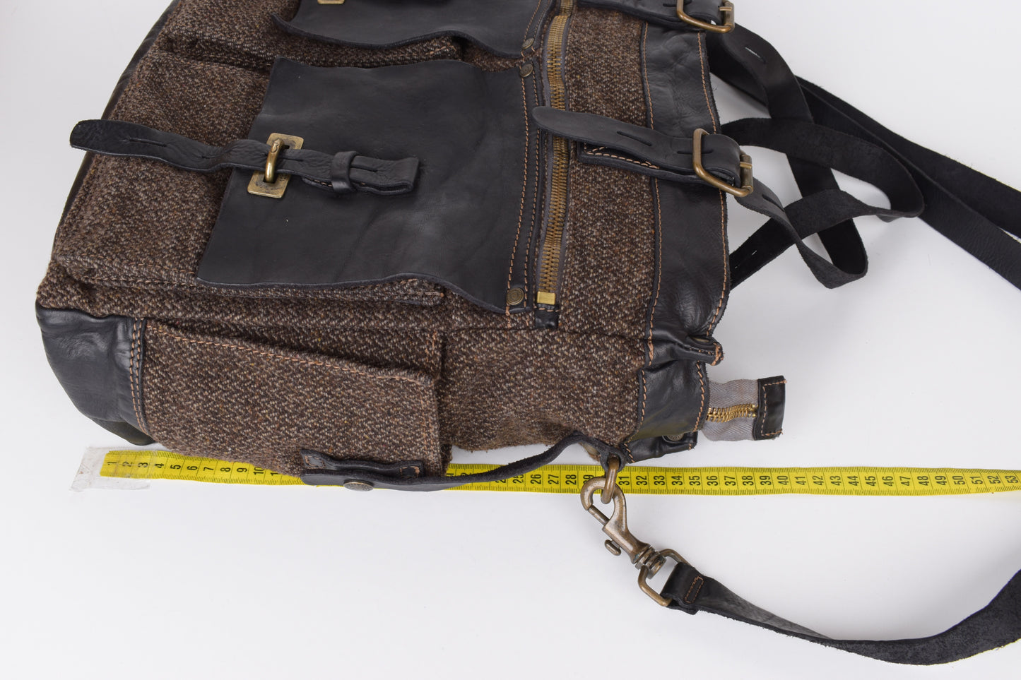 * Campomaggi Cotton And Leather Brown and Black Messenger Bag, 40x35cm, Excellent 9/10