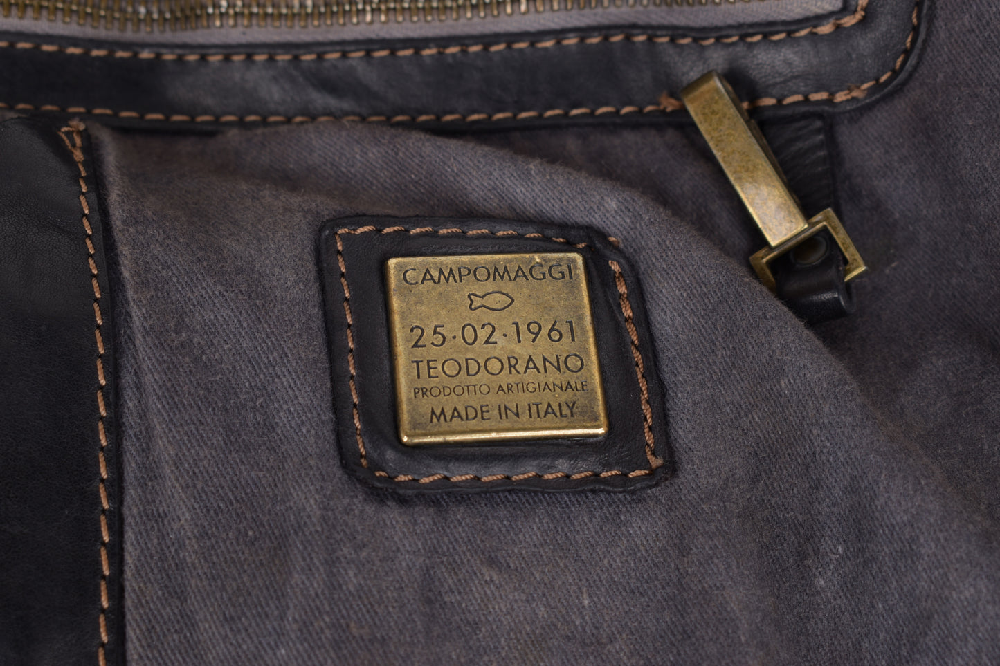 * Campomaggi Cotton And Leather Brown and Black Messenger Bag, 40x35cm, Excellent 9/10