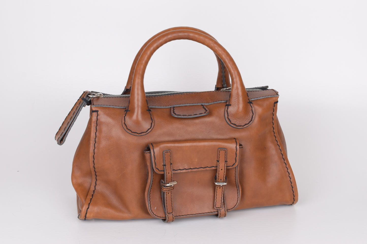 * Chloe Brown Medium Leather Edith Satchel Tote Bag, 42x24cm Excellent 9/10