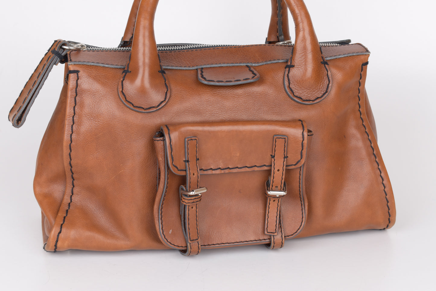 * Chloe Brown Medium Leather Edith Satchel Tote Bag, 42x24cm Excellent 9/10