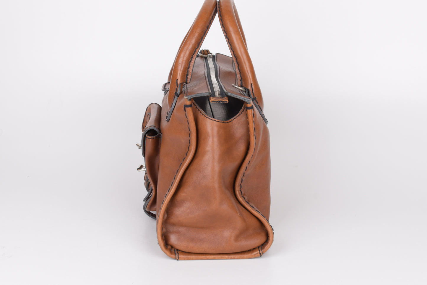 * Chloe Brown Medium Leather Edith Satchel Tote Bag, 42x24cm Excellent 9/10