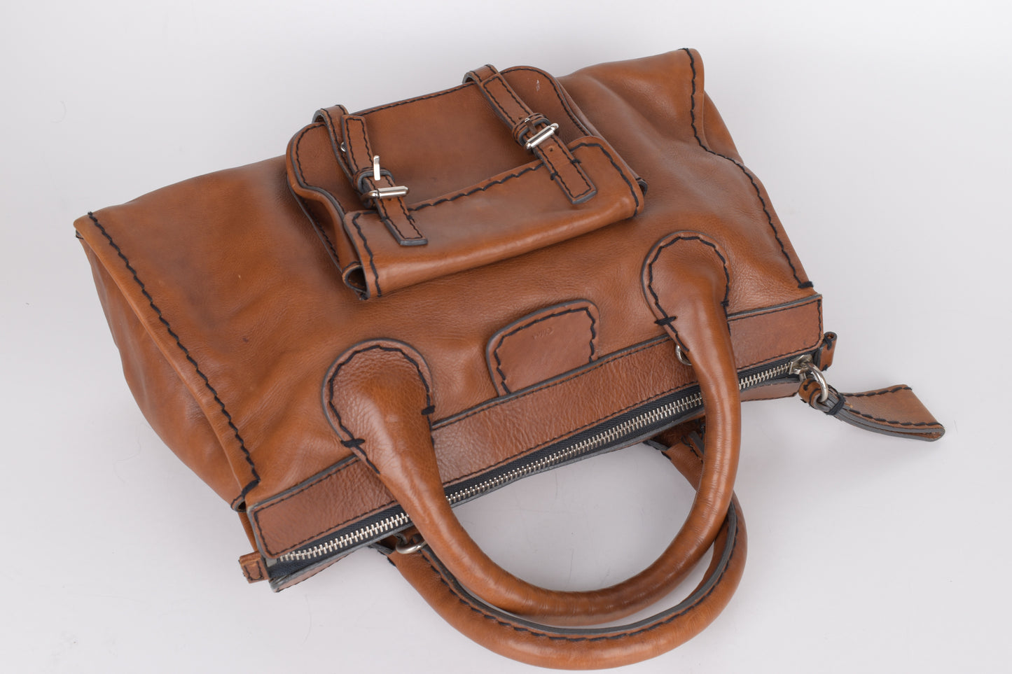 * Chloe Brown Medium Leather Edith Satchel Tote Bag, 42x24cm Excellent 9/10