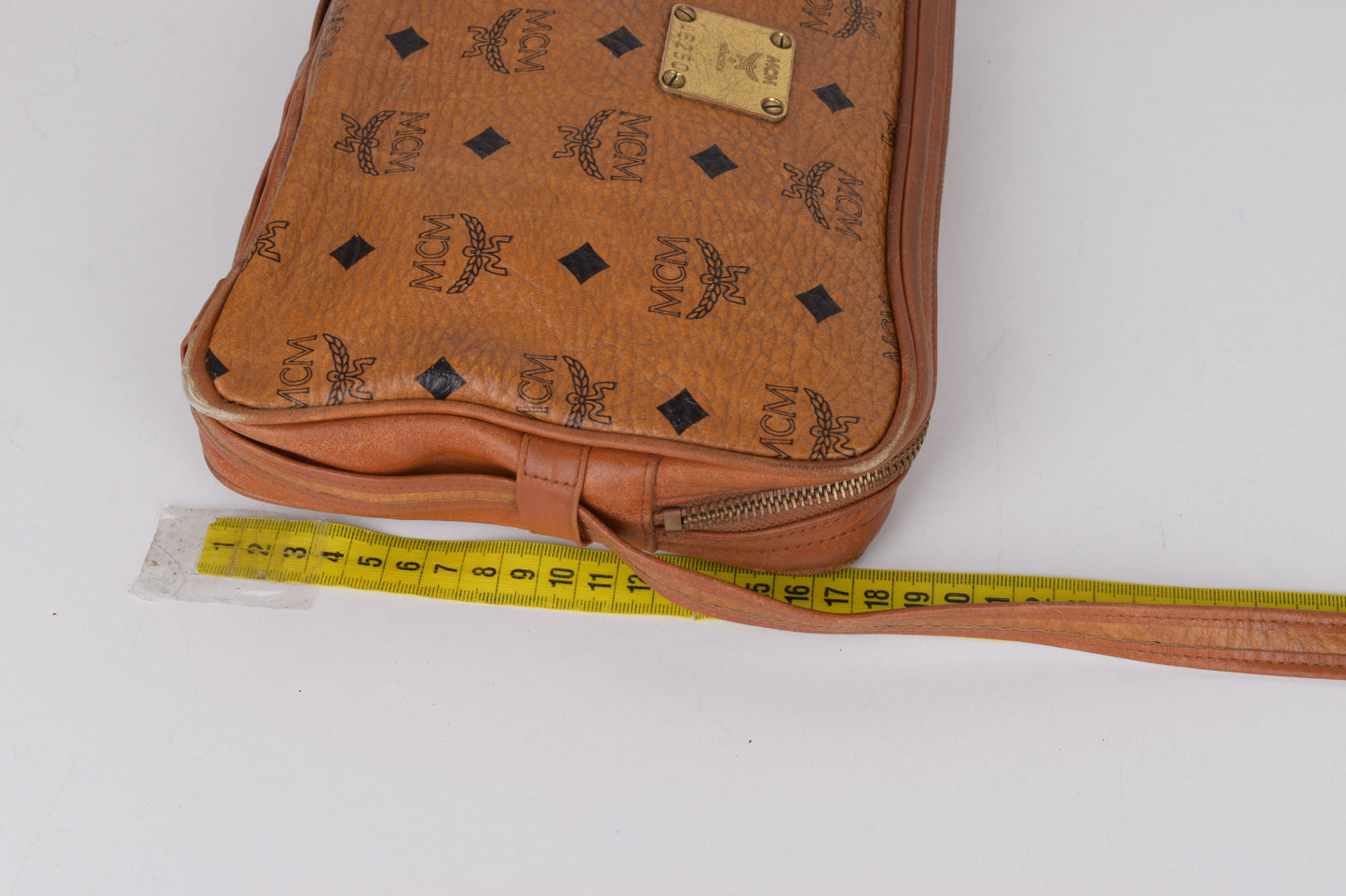 * Vintage MCM Small Brown Visetos Leather Crossbody Bag, 24x18cm Good 6/10