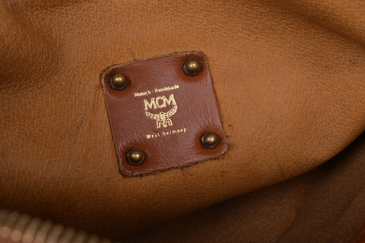 * Vintage MCM Small Brown Visetos Leather Crossbody Bag, 24x18cm Good 6/10