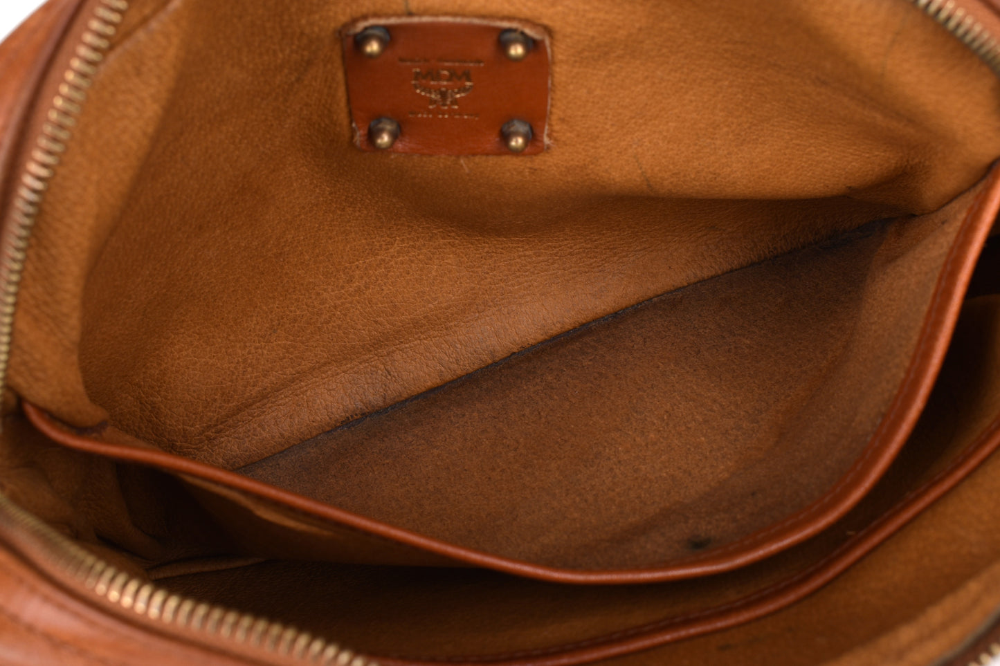 * Vintage MCM Small Brown Visetos Leather Crossbody Bag, 24x18cm Good 6/10