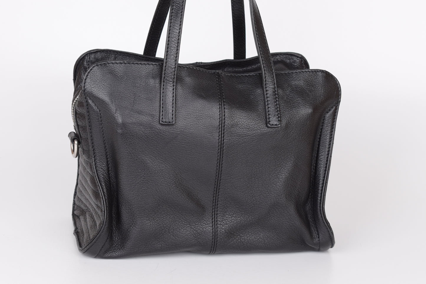 * Alexander McQueen Black Leather Padlock Biker Zip Satchel Bag 30x23cm Excellent 9/10