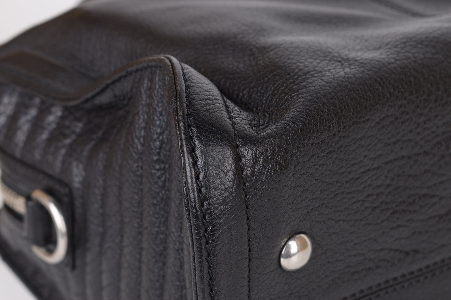 * Alexander McQueen Black Leather Padlock Biker Zip Satchel Bag 30x23cm Excellent 9/10