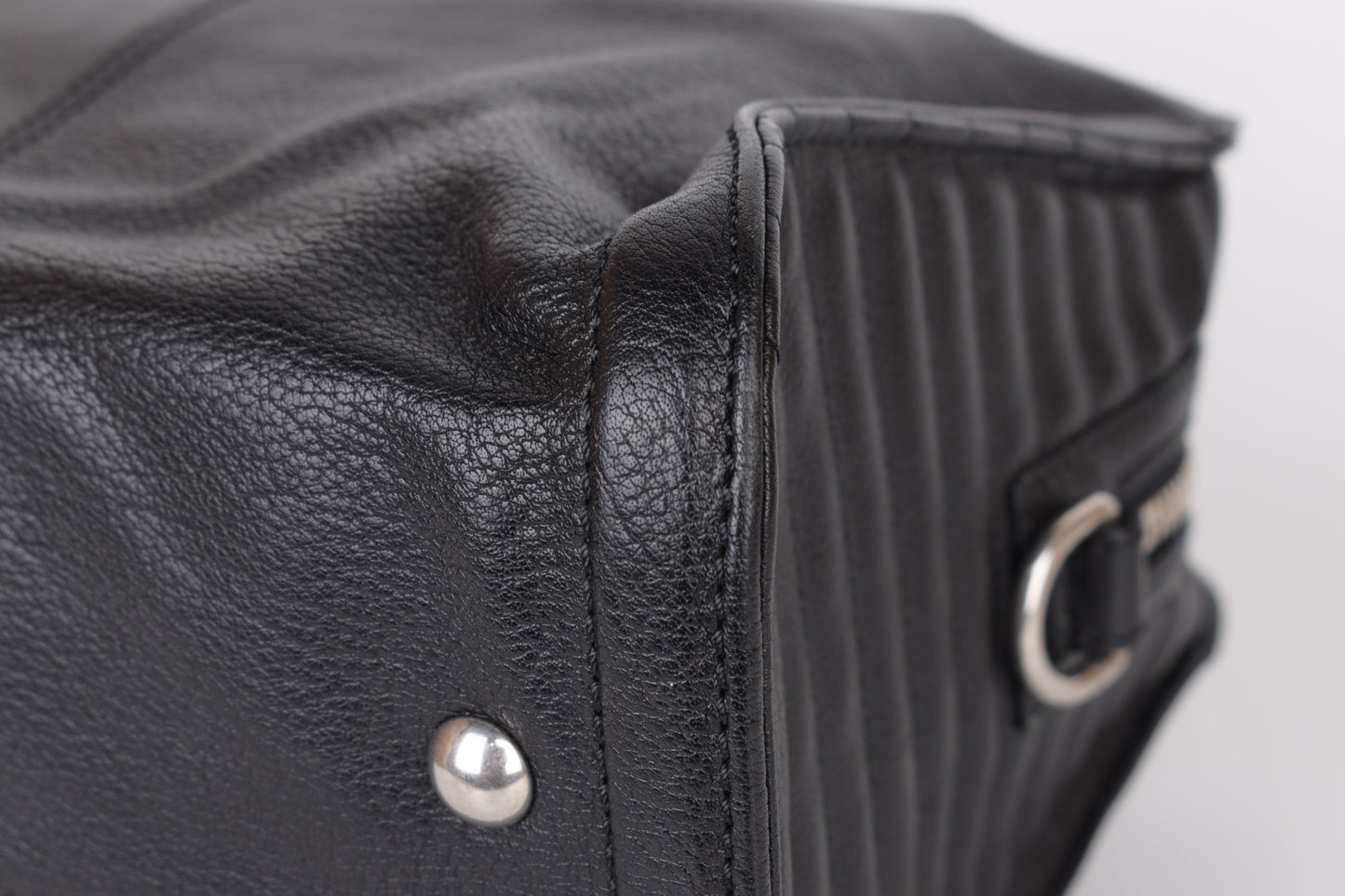 * Alexander McQueen Black Leather Padlock Biker Zip Satchel Bag 30x23cm Excellent 9/10