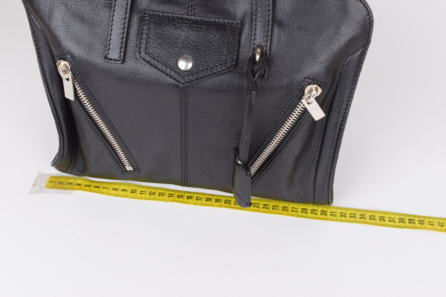 * Alexander McQueen Black Leather Padlock Biker Zip Satchel Bag 30x23cm Excellent 9/10