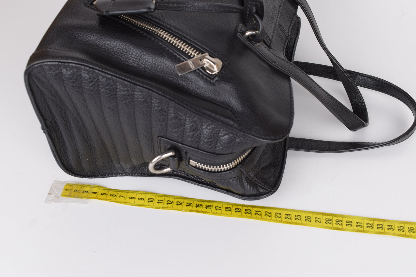 * Alexander McQueen Black Leather Padlock Biker Zip Satchel Bag 30x23cm Excellent 9/10