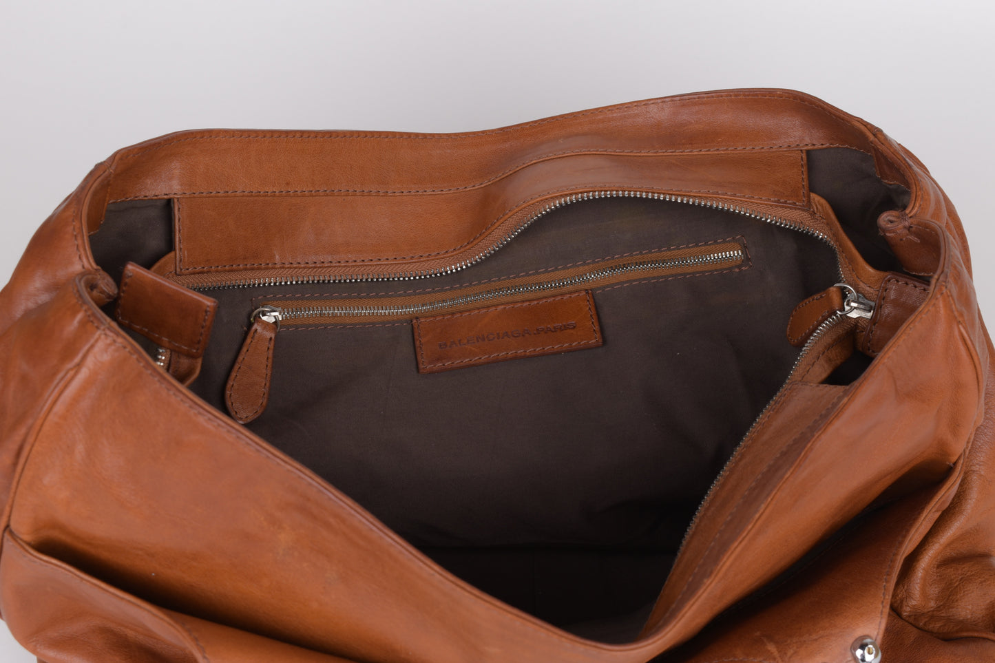 * Balenciaga Paris Brown Soft Leather Bag 42x30cm Excellent 9/10